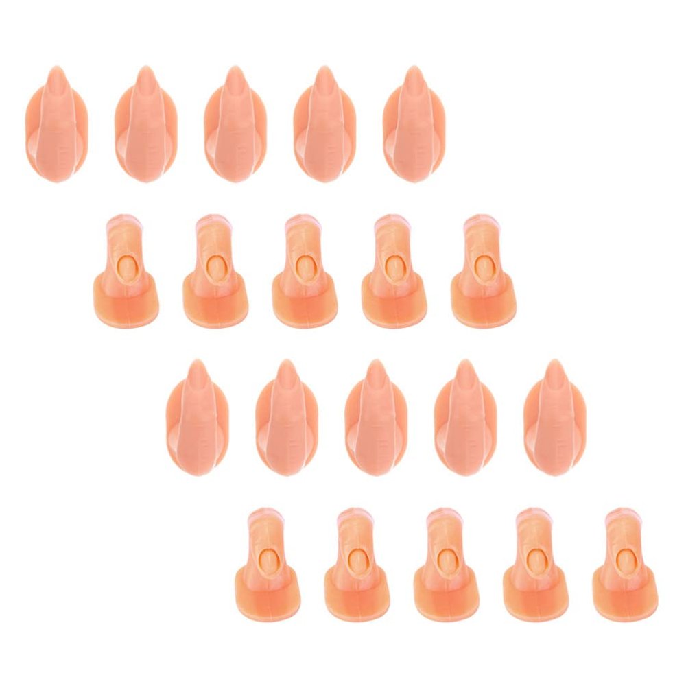 FOMIYES 20pcs Fake Nail Practice Fingers Manicure Training Tools for Nail Art Beginners and Professionals Reusable and Practice
