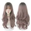 AIKO PRO Chic Korean Fashion 26 Inch Long Wavy Curly Wig, Natural Heat-Resistant Synthetic Hair Wigs with Bands For Cosplay and Daily Wear (Pink Brown) view 2