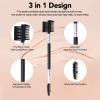 3 Head Eyebrow Eyelash Shaper Eyelash Comb Double Head Brush Makeup Grooming Tool cosmetic with 3 Different Spoolie Brushes for Separating Lashes, Eliminating Mascara Clumps, Grooming and Shaping Brow view 2