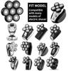 7D Black Electric Razor Replacement Blades - Universal 7 Blade Head Shaver for Men view 3