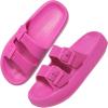 BenSorts Pillow Slippers for Women Cute Sandal Adjustable Buckles Soft Recovery Slides Shower Spa Bath House Slippers Indoor Hot Pink Men Size 8.5 9 9.5 Women Size 9.5 10 10.5 view 1