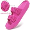 BenSorts Pillow Slippers for Women Cute Sandal Adjustable Buckles Soft Recovery Slides Shower Spa Bath House Slippers Indoor Hot Pink Men Size 8.5 9 9.5 Women Size 9.5 10 10.5 view 4