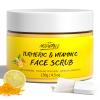 Vitamin C and Turmeric Face Scrub Cream Organics Microdermabrasion Facial Scrub Exfoliating Clears Blackheads Improve Dark Spot Acne with Strawberry Extract Exfoliator 130g/4.5oz view 1