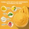Vitamin C and Turmeric Face Scrub Cream Organics Microdermabrasion Facial Scrub Exfoliating Clears Blackheads Improve Dark Spot Acne with Strawberry Extract Exfoliator 130g/4.5oz view 2