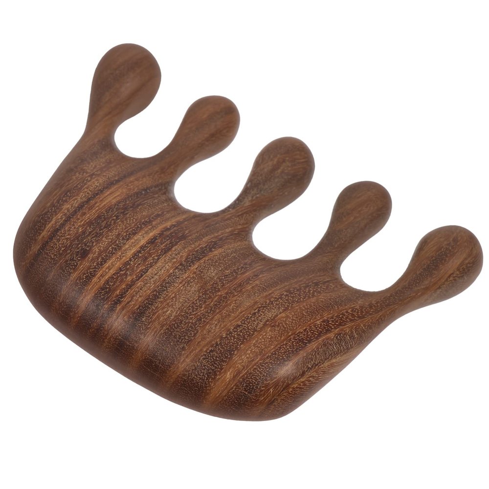 PRETYZOOM Green Sandalwood Hair Comb Scalp Massager Comb Shape Relief Natural Wood for Daily Care