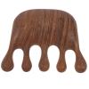 PRETYZOOM Green Sandalwood Hair Comb Scalp Massager Comb Shape Relief Natural Wood for Daily Care view 2