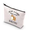 BDPWSS Sheltie Makeup Bag Sheltie Mom Gift Just a Girl Who Loves Shelties Gifthfor Sheltie Owner Sheltie Dog Lover Gift (Girl Loves Shelties) view 1