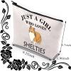BDPWSS Sheltie Makeup Bag Sheltie Mom Gift Just a Girl Who Loves Shelties Gifthfor Sheltie Owner Sheltie Dog Lover Gift (Girl Loves Shelties) view 2