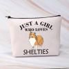 BDPWSS Sheltie Makeup Bag Sheltie Mom Gift Just a Girl Who Loves Shelties Gifthfor Sheltie Owner Sheltie Dog Lover Gift (Girl Loves Shelties) view 4