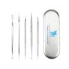 MUJGAN | Blackhead Remover Set Made of Stainless Steel 5 Piece Set Comedone Extractor for Clear Skin | Pimple Remover Tool | Silver Case view 1