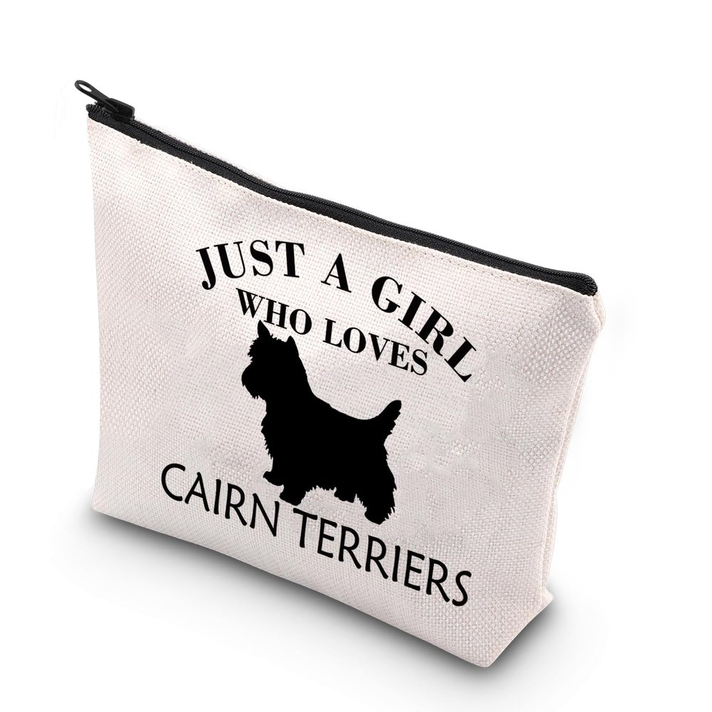 BDPWSS Cairn Terrier Gifts For Women Funny Cairn Dog Mom Gift Just a Girl Who Loves Cairn Terriers Travel Pouch (Girl Cairn Terriers)