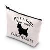 BDPWSS Cairn Terrier Gifts For Women Funny Cairn Dog Mom Gift Just a Girl Who Loves Cairn Terriers Travel Pouch (Girl Cairn Terriers) view 1