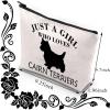 BDPWSS Cairn Terrier Gifts For Women Funny Cairn Dog Mom Gift Just a Girl Who Loves Cairn Terriers Travel Pouch (Girl Cairn Terriers) view 2