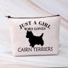 BDPWSS Cairn Terrier Gifts For Women Funny Cairn Dog Mom Gift Just a Girl Who Loves Cairn Terriers Travel Pouch (Girl Cairn Terriers) view 4