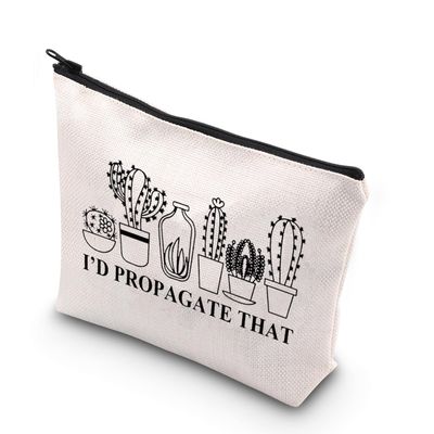 BDPWSS Plant Lover Makeup Bag Gardener Gift Plant Mom Gift I'd Propagate That Gift For Crazy Plant Lady Succulents Lover Gift (Propagate that)