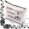 BDPWSS Pickleball Makeup Bag Pickleball Lover Gift Pickleball Player Gift Sorry i Can't i Have Pickleball Zipper Pouch For Pickleball Fans Gift (Have pickleball) view 2