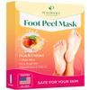 PLANTIFIQUE Foot Peeling Mask 1 Pack | Dermatologically Tested Repairs Heels & Removes Dry Dead Skin for Baby Soft Feet | Exfoliating Foot Peel Mask for Dry Cracked Feet | Peach view 1