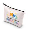 BDPWSS Theatre Makeup Bag Drama Theater Lover Gift Comedy Tragedy Masks Cosmetic Bag i'm Not Yelling I'm Projecting Drama Acting Travel Pouch (Yelling projecting) view 1
