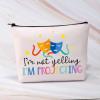BDPWSS Theatre Makeup Bag Drama Theater Lover Gift Comedy Tragedy Masks Cosmetic Bag i'm Not Yelling I'm Projecting Drama Acting Travel Pouch (Yelling projecting) view 4