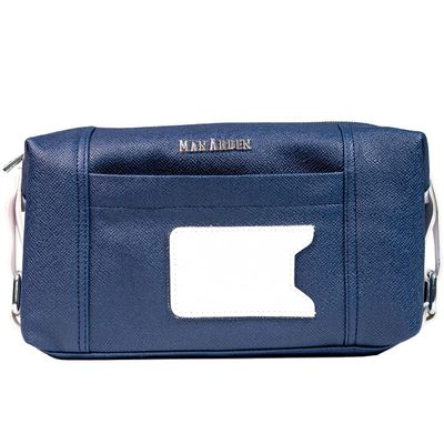 Man Arden "The Beau Blue PVC Leather Toiletry Bag/Shaving Kit Pouch for Men, Waterproof Pouch (Blue)