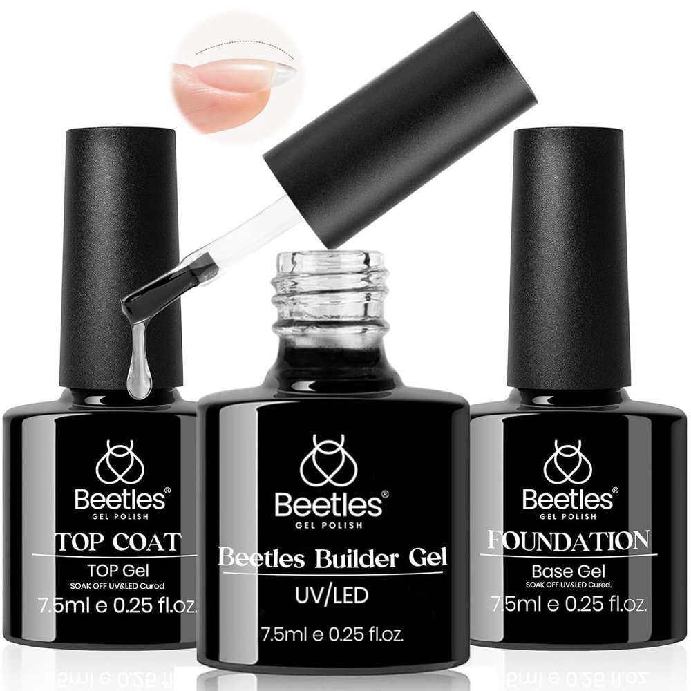 Beetles Builder Gel & Base and Top Coat, 3Pcs 7.5ml