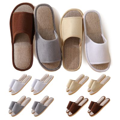 8 Pairs Disposable Slippers for Guests,House Slippers for Guests , Open Toe Indoor Slipper Comfortable Washable,Multi-Color Casual Spa Slipper for House,Hotel,Travel,Unisex Universal Size(4 Large Size+4 Medium Size)