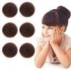Styla Hair Small Donut Bun Maker for Kids Hair Buns - Easy Ballet and Sock Buns (6pc Brown 2 Inch Size) view 1