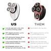 Pop Sonic 5-Head Electric Shaver Kit - Unisex (Silver) Shaver for Face, Head & Body - Smooth, Waterproof USB Rechargeable Trimmer with 360-Degree Precision Cut Heads for Men & Women view 4
