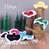 Velvet & Fur Hair Scrunchies for Women and Girls Set of 2 Purple view 3