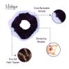 Velvet & Fur Hair Scrunchies for Women and Girls Set of 2 Purple view 4