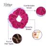 Velvet & Fur Hair Scrunchies for Women and Girls Set of 2 Pink and Blue view 4