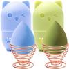 Makeup Sponge Holder, Beauty Sponge Holder + Makeup Blender Travel Case Beauty Sponge Blender Drying Stand & Storage Containers (Blue&Green) view 1