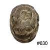 FACE MIRACLE Toupee for Men French Lace Mens Toupee Human Hair Replacement System Bleached Knots Hairpiece Skin PU Mens Wig Hair Prosthesis #630 6# LIGHT BROWN WITH 30% SYNTHETIC GREY view 2
