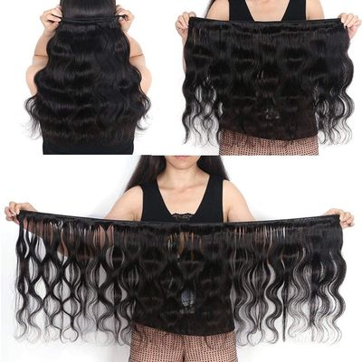 12A 100% raw unprocessed virgin human hair bundles, body wave natural black 30 inch