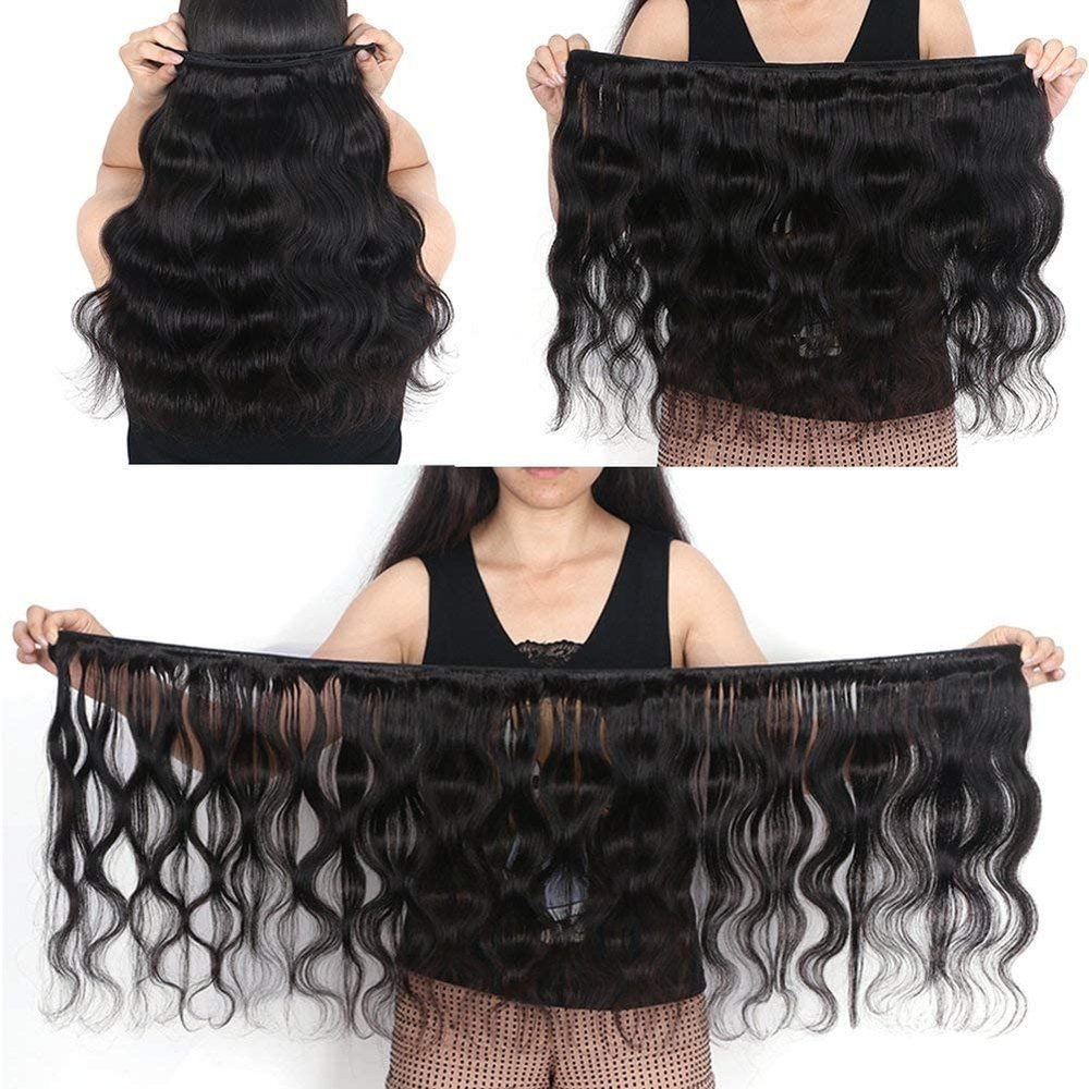 12A 100% raw unprocessed virgin human hair bundles, body wave natural black 30 inch
