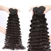 12A 100% raw unprocessed virgin human hair bundles natural black, deep wave 18 inch single bundle view 2