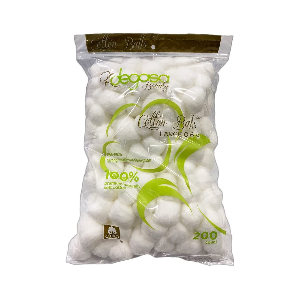 Cotton Balls for Facial Treatments, Nails and Make-Up Removal, Applying Tonics & Cleansers, Multi-Purpose Soft Natural Cotton Balls (Large 200 Count)