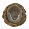 FACE MIRACLE Toupee for Men French Lace Front Mens Toupee Human Hair Replacement Systems Bleached Knots Men Hairpieces Hair Units for Man 8X10" #1710 Dark Ash Blonde with 10% Gray view 3