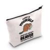 Beaver Lover Gift Beaver Cosmetic Make up Bag Beaver Makeup Zipper Pouch Bag for Women Girls (Beaver) view 1