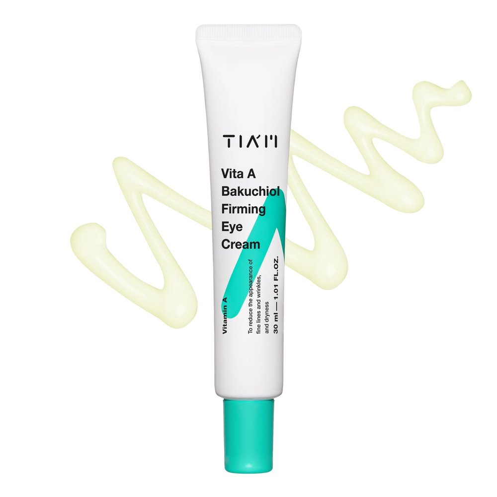 TIA'M Vita A Bakuchiol Firming Eye Cream, 1.01 fl oz, Retinol Alternative Anti-Aging Cream for Wrinkles, Dark Circles, and Puffiness, Fragrance-Free Under-Eye Cream, Korean Skin Care