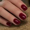 GLAMERMAID Extra Short Press on Nails 24PCS, Handmade Gothic Burgundy red Jelly Fall Gel Glue on Nails, Glossy Round Reusable UV Finish Fake Nails Acrylic False Nails Manicure Kits for Women view 3