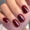GLAMERMAID Extra Short Press on Nails 24PCS, Handmade Gothic Burgundy red Jelly Fall Gel Glue on Nails, Glossy Round Reusable UV Finish Fake Nails Acrylic False Nails Manicure Kits for Women view 4