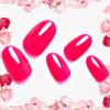 GLAMERMAID Press on Nails Medium Oval, Hot Pink Fall Short Oval Acrylic Fake Nails Kits, Glossy Reusable Full Cover Stick on Nails for Women Gifts view 2