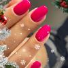 GLAMERMAID Press on Nails Medium Oval, Hot Pink Fall Short Oval Acrylic Fake Nails Kits, Glossy Reusable Full Cover Stick on Nails for Women Gifts view 3