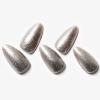 GLAMERMAID Matel Sliver Press on Nails Medium Almond, Handmade Metal Chrome Fake Nails Stiletto, Gloss Gel Glue on Nail Short Oval Kit for Women, Reusable Luxe Glitter Gold Stiletto False Nail Tip view 1