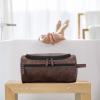 2 in 1 Personalized Toiletry Bag, Water-resistant Large Capacity Leather Travel Organizer Custom Printing Name Monogram For Men Groomsmen Gifts Leather Dopp Kit view 3