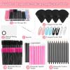 Disposable Makeup Applicators Kit with Triangle Puff Mixing Palette, Artist Supplies Disposable Mascara Wands, Lip Brushes, Hair Clips Powder Puffs for Face with Storage Box view 2