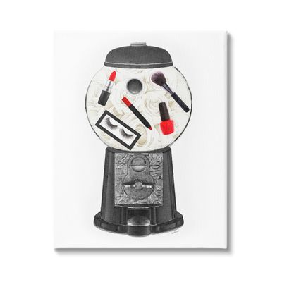 Stupell Industries Vintage Style Candy Dispenser Glam Makeup Cosmetics, Design by Amanda Greenwood