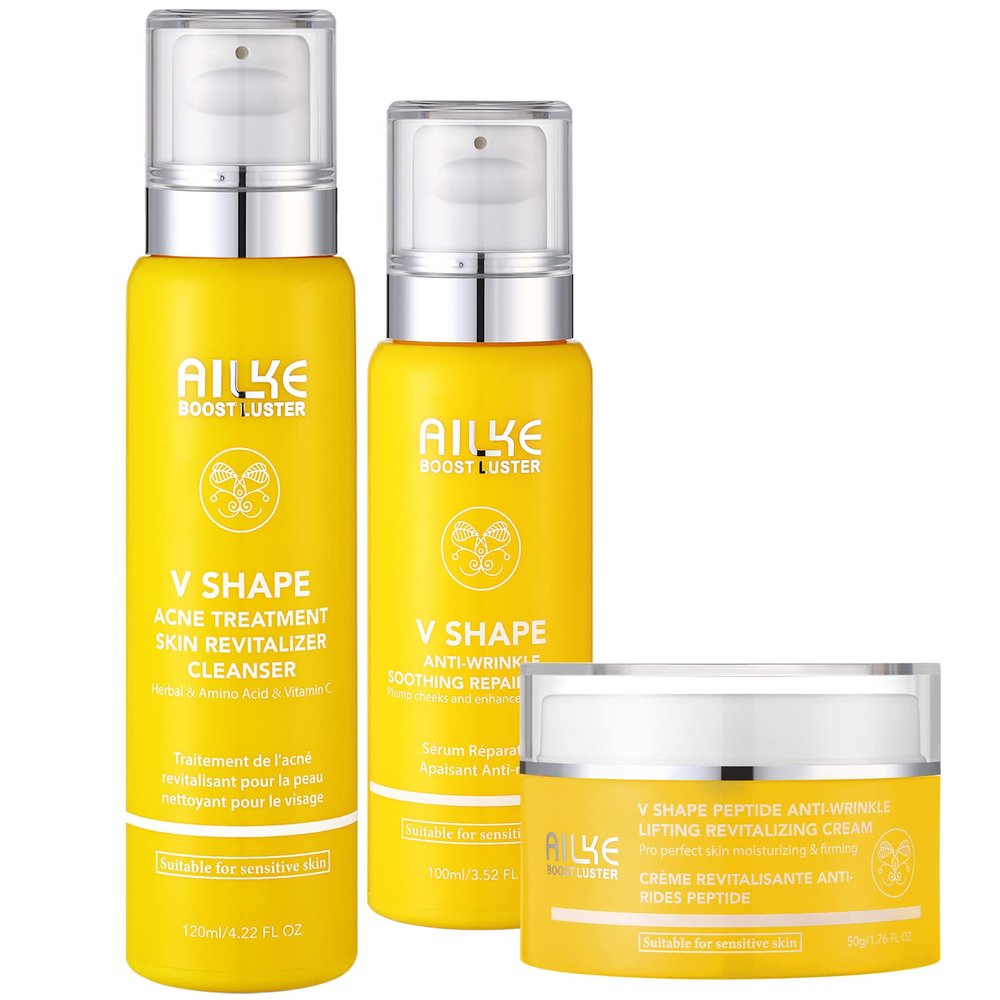 Peptide Anti Wrinkle Soothing Revitalizing Set, Hydration Moisturizing, Anti-aging, Plump Face Serum, Skin Glowing, Paraben-free, Suitable For Normal To Sensitive Skin- (3 Pieces)