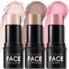 FOCALLURE 3 Pcs Cream Contour Sticks,Shades with Highlighter & Bronzer & Blush,Non-greasy Long-wear Face Contouring Pen,Easy to Sculpt the Face and Create a Lightweight Finishing Makeup,FAIR view 1